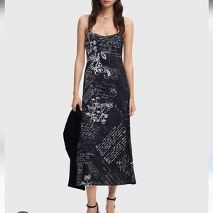 Desigual. Love Notes Maxi Dress Black And White